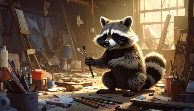 Artistic raccoon