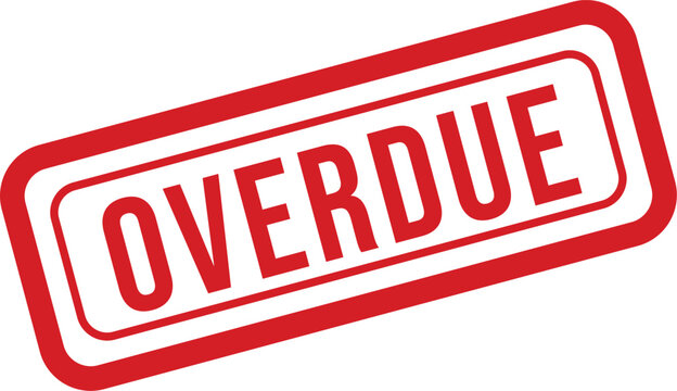 Overdue stamp illustration a reminder of past due obligations