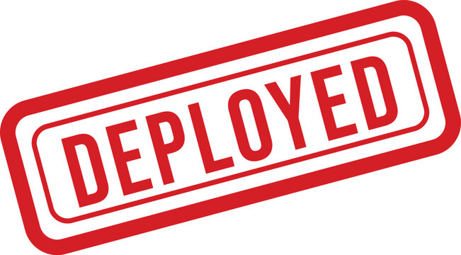 Red 'deployed' stamp on white background a symbol of successful implementation