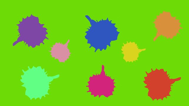 Colorful splash animation green and black screen, abstract paint motion background, creative overlay graphics.mov
