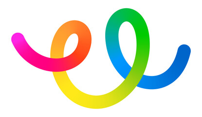 Fototapeta na wymiar Abstract Color Line Loop. Vector Dynamic Gradient Wave Shape. 3D Modern Geometric Graphic. Doodle Swirl Line with Color Gradation.