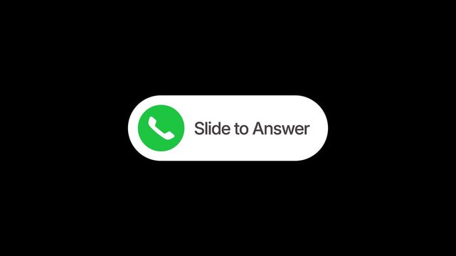 Slide to Answer Call Animation with black background call notification animation