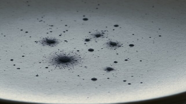 Tiny germs on a plate, seen up close.