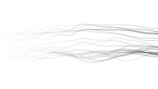 Abstract flowing lines motion on white background.