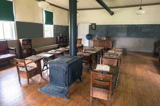 An old fashion schoolhouse classroom