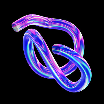 Holographic 3D abstract isolated in black background. figura realizada y hecha en 3D. fondo negro. Creative figure design in 3D