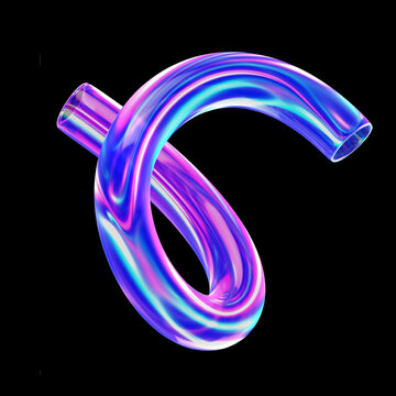 Holographic 3D abstract isolated in black background. figura realizada y hecha en 3D. fondo negro. Creative figure design in 3D