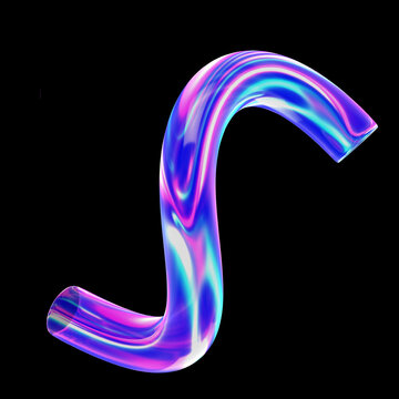Holographic 3D abstract isolated in black background. figura realizada y hecha en 3D. fondo negro. Creative figure design in 3D