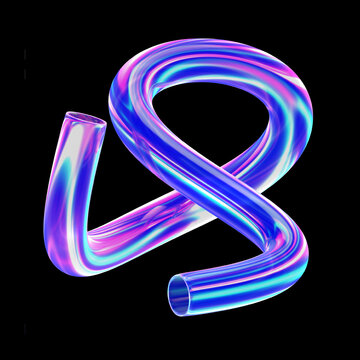 Holographic 3D abstract isolated in black background. figura realizada y hecha en 3D. fondo negro. Creative figure design in 3D