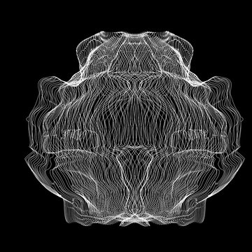 Sphere grid, geometric ball surface and hemisphere mesh illustration.
Dise&ntilde;o de esfera geom&eacute;trica en malla.
