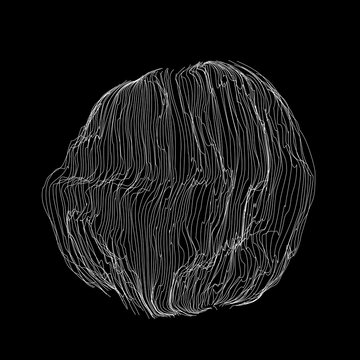 Sphere grid, geometric ball surface and hemisphere mesh illustration.
Dise&ntilde;o de esfera geom&eacute;trica en malla.