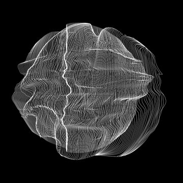 Sphere grid, geometric ball surface and hemisphere mesh illustration.
Dise&ntilde;o de esfera geom&eacute;trica en malla.
