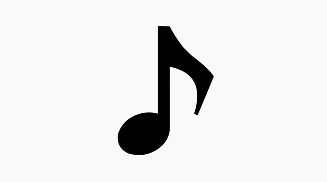 A striking and minimalistic depiction of a single musical note, conveying a sense of rhythm and melody.