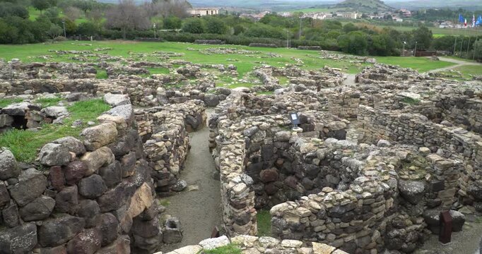 Su Nuraxi di Barumini, a prehistoric Nuraghe settlement in Sardinia, Italy.