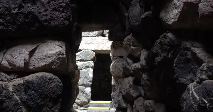 Su Nuraxi di Barumini, a prehistoric Nuraghe settlement in Sardinia, Italy.