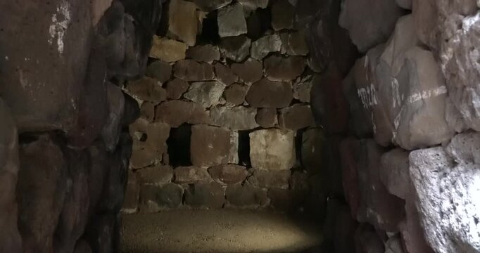 Su Nuraxi di Barumini, a prehistoric Nuraghe settlement in Sardinia, Italy.