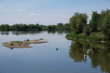 Fototapeta premium Landscape with Nogat and Visla rivers around Biała Gora Lock (Hydraulic Engineering Monuments Trai)