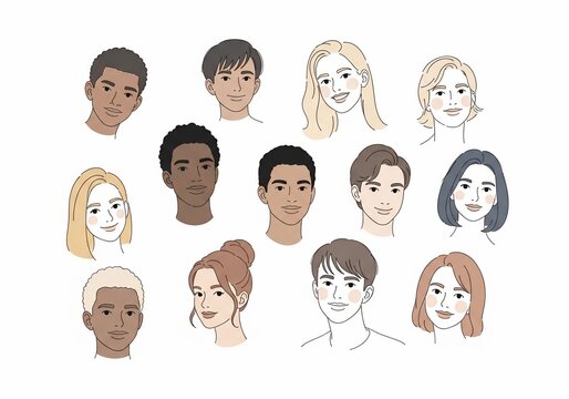 set of faces