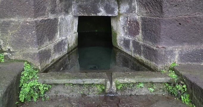 Sacred well of Su Tempiesu in Orune, Sardinia, ancient Nuragic spring sanctuary, Sardinia