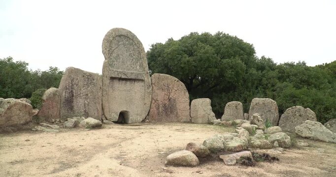The giant tomb of S'Ena 'e Thomes near Dorgali in Sardinia