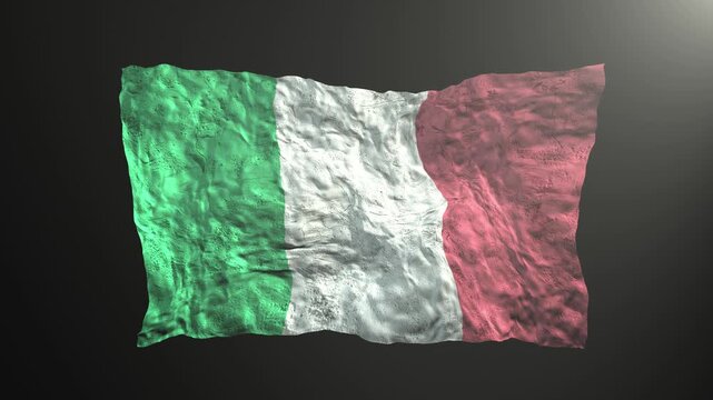 italy flag waving on a transparent background
