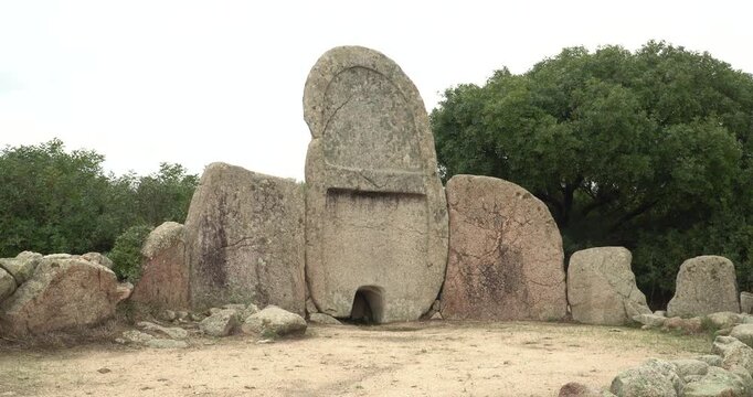 The giant tomb of S'Ena 'e Thomes near Dorgali in Sardinia