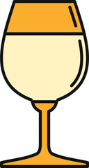 Obraz premium White wine glass in flat design style on an isolated background