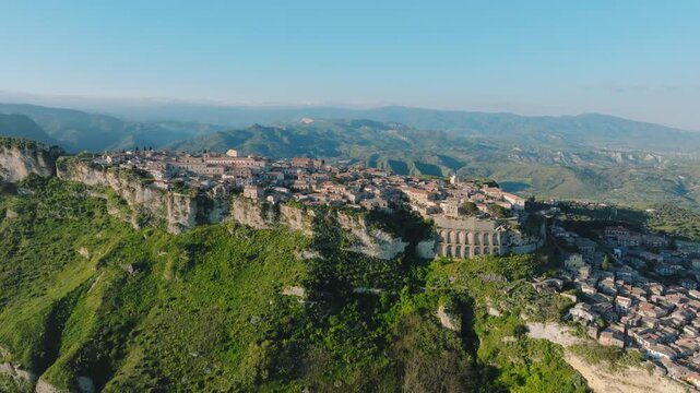 Gerace medieval vintage city in the mountain historical heritage in Italy
