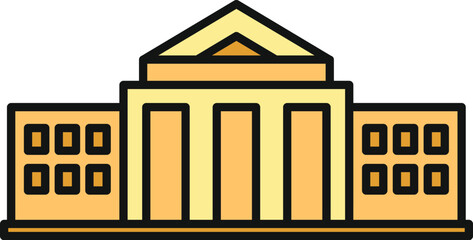 Naklejka premium Classical style building illustrating government, law, education, and banking concepts