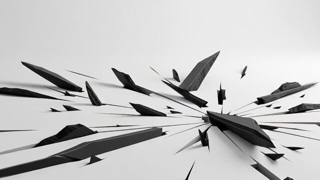 Flock of birds taking flight over snowy landscape in black and white