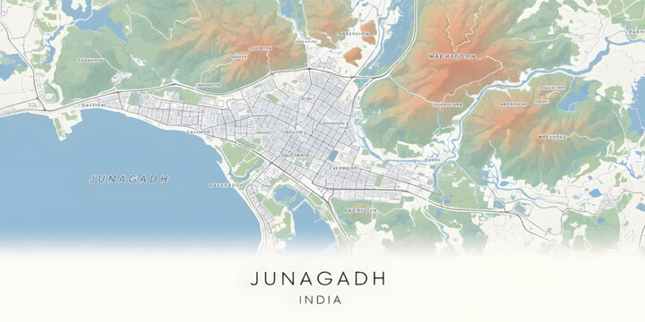 Junagadh City Map India Location.