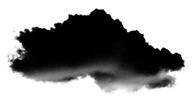 Black cloud on white background.