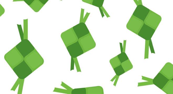 Ketupat Pattern Seamless Background Green Festive Design