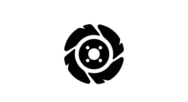 Brake Disc Icon on White Background