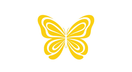 Yellow Butterfly Graphic Design Element Isolated on White © intaniaayunaridhat