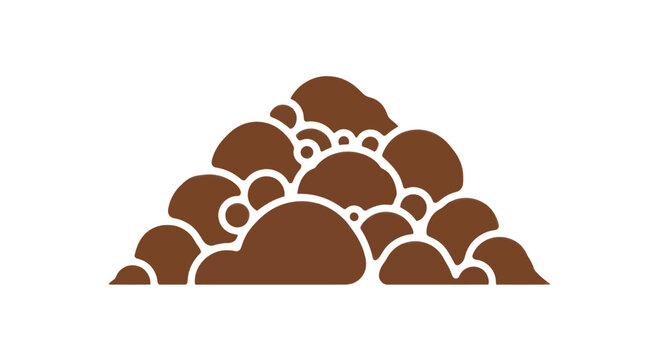 Pile of Brown Soil and Pebbles Graphic Element