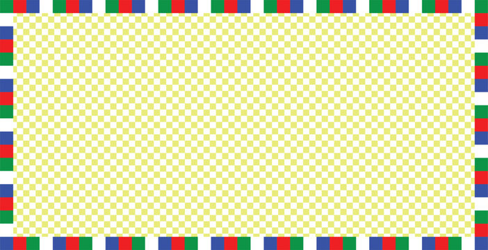 An elegant vector frame with a colorful square border on a white background. Ideal for Christmas cards, Italian-themed packaging, restaurant menus, or festive holiday designs.