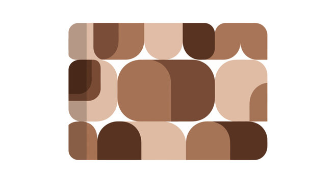 Modern Geometric Pattern with Rounded Rectangles in Earth Tones
