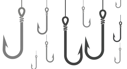 Fishing Hooks Collection Isolated on White Background © christina
