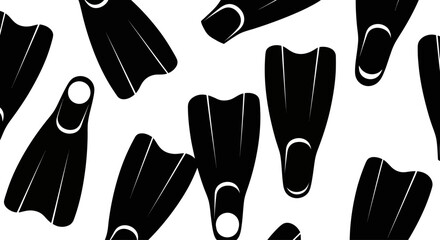 Black Flippers Pattern Seamless Background © christina