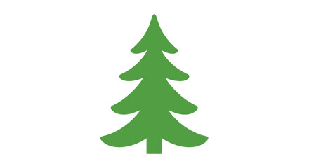 Green Christmas Tree Icon Isolated on White Background © edna