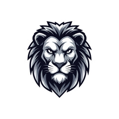 Obraz premium Majestic Lion Head Emblem with Fierce Expression.
