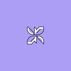 Obraz premium Abstract Geometric Butterfly Symbol Design.