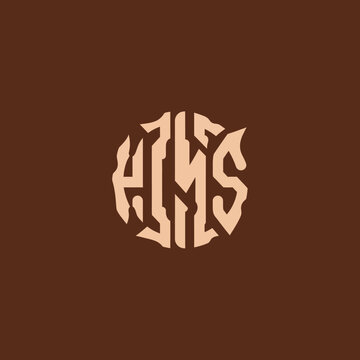 Abstract Circular Monogram Design with Unique Lettering.