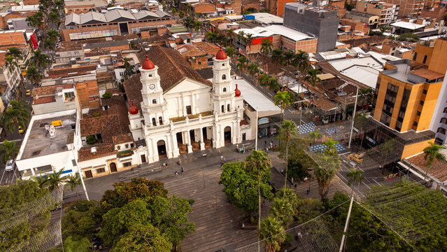 Envigado, Antioquia - Colombia. February 8, 2026. Panoramic drone view, municipality founded on July 14, 1775.