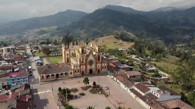 Boyac&aacute;, Boyaca - Colombia. March 7, 2026. Aerial drone view of a municipality with 5,324 inhabitants.
