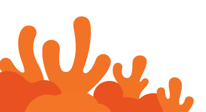Organic Orange Shapes Abstract Background