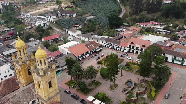 Jenesano, Boyac&aacute; - Colombia. March 6, 2026. Aerial drone view. It is located 2,100 meters above sea level.