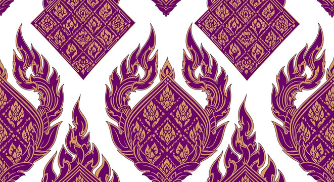 Thai traditional pattern, thai art background, thai pattern vector