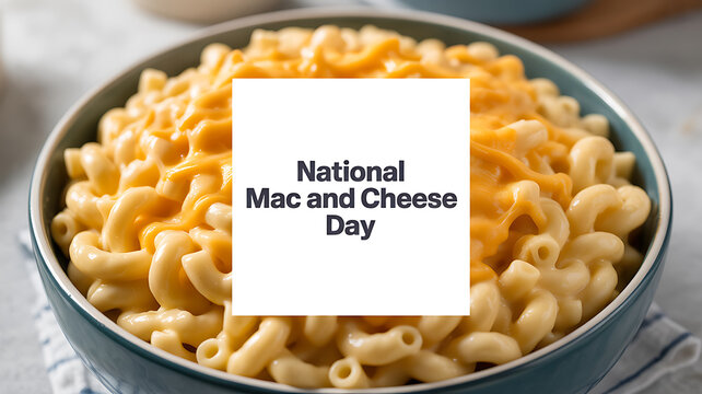 A bowl of macaroni and cheese celebrating National Mac and Cheese Day